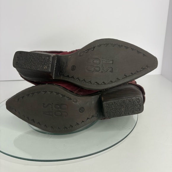 A.S.98 Saint Patchwork Floral Velvet Suede Leather Studded Boots Boho Size 9 - Picture 9 of 11